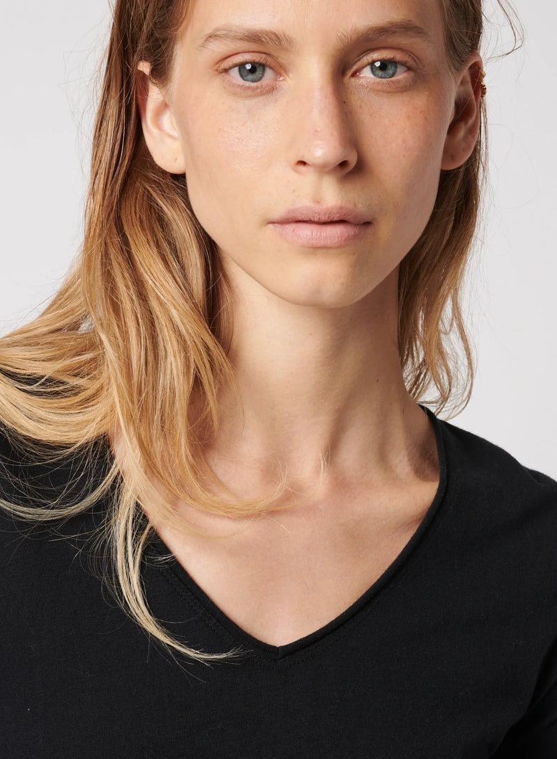 Soft Touch LS V Neck | Noir
