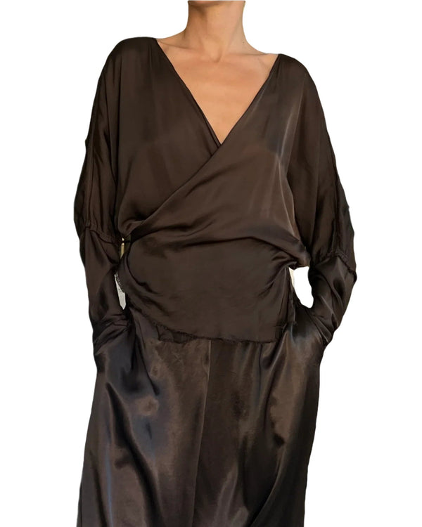 Wrap Blouse | Chocolate