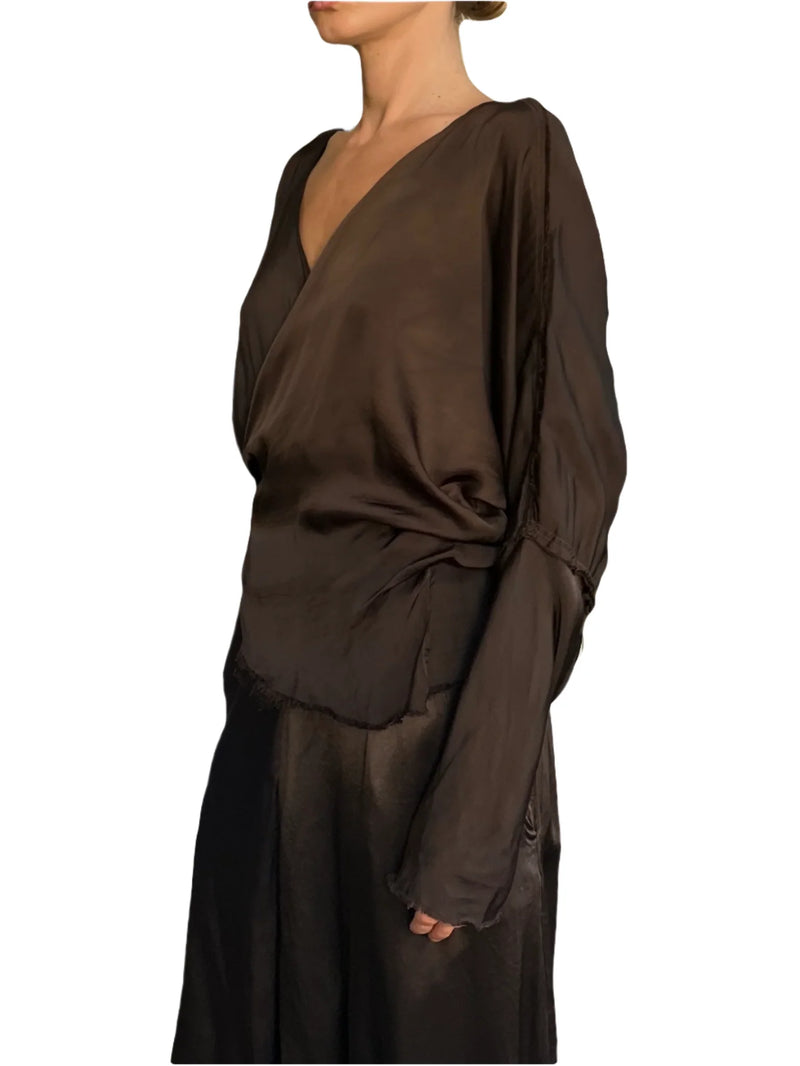 Wrap Blouse | Chocolate