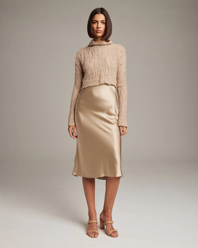 Manos Crop Sweater | Champagne
