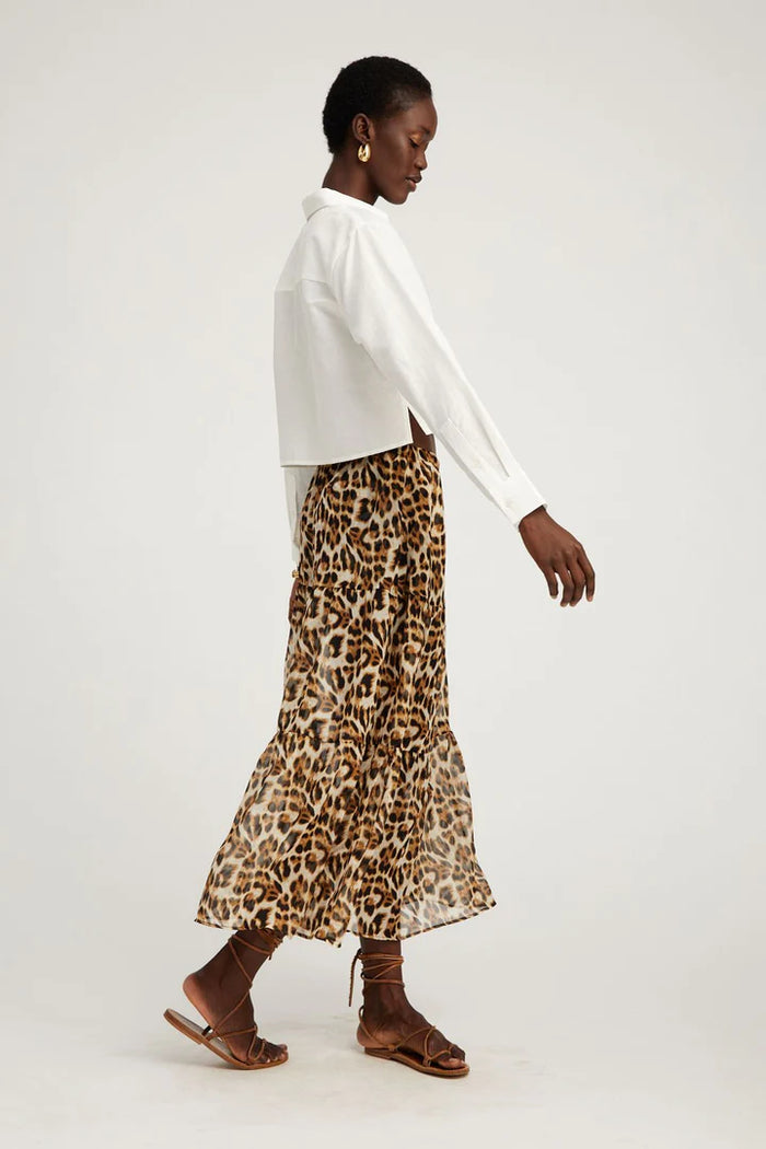 Ruffle Maxi Skirt | Leopard – Well Heeled