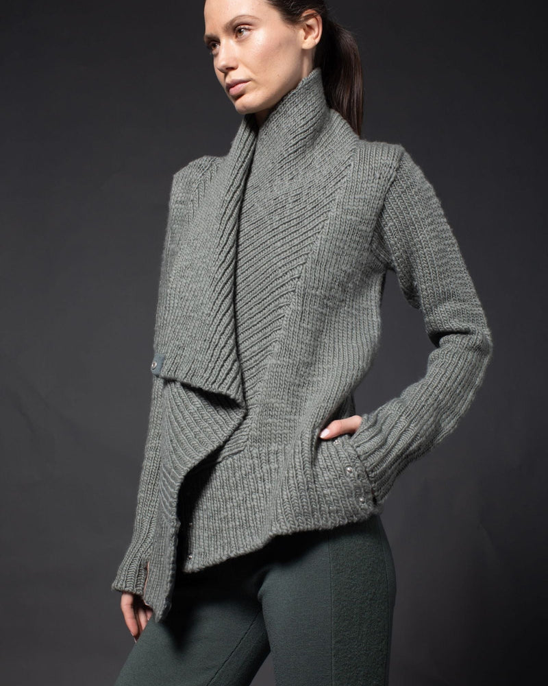 Chunky Front Drape Convertible Cardigan | Thyme