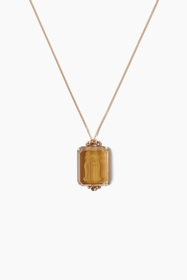 14K Gold Gemini Necklace