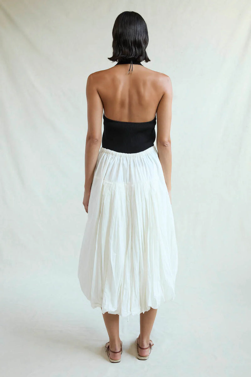 Million Pleats Bubble Skirt - Natural