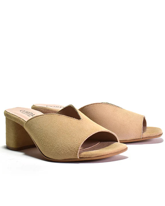 Pollie Slide | Cream Suede