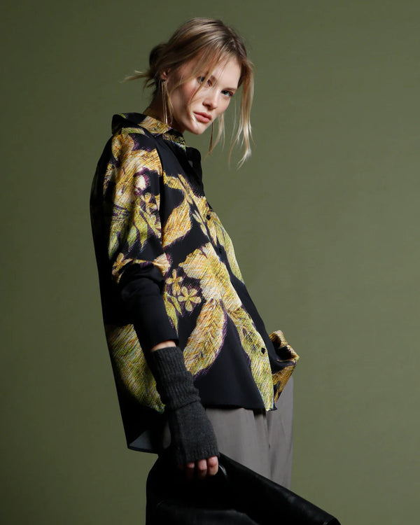 Button-Down Collar Top | Gold