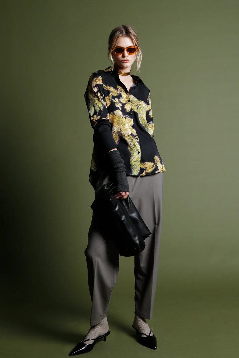 Button-Down Collar Top | Gold