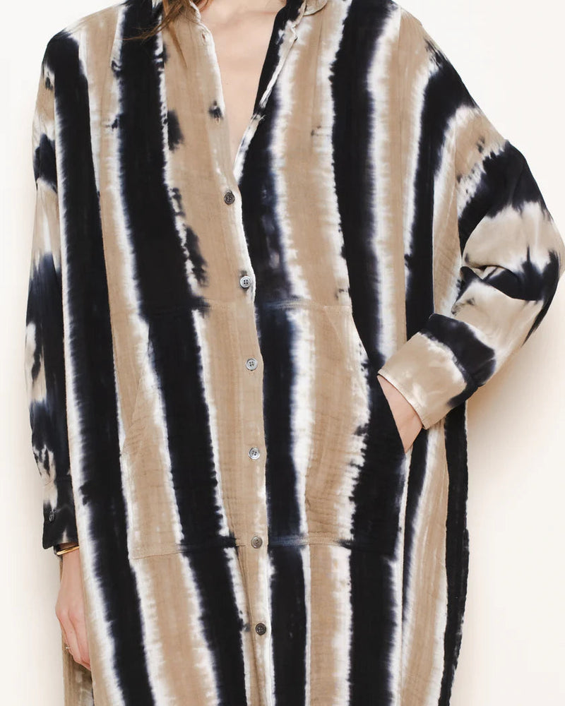 Caftan Shirt Dress | Neutral Stripes