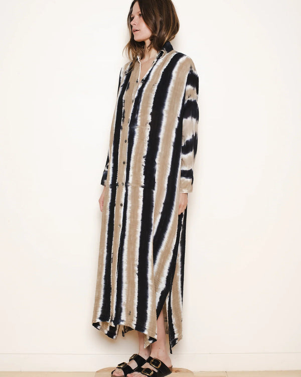 Caftan Shirt Dress | Neutral Stripes