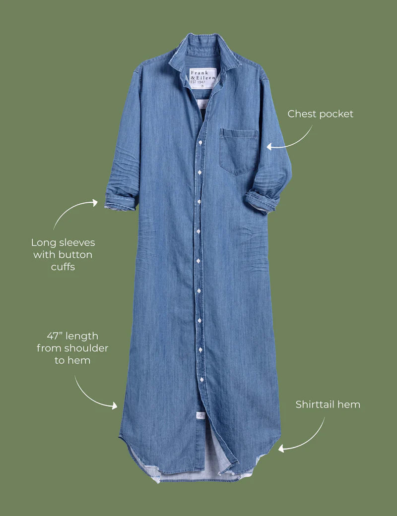 Rory Maxi Sleeveless Shirt Dress | Vintage Stonewashed Indigo