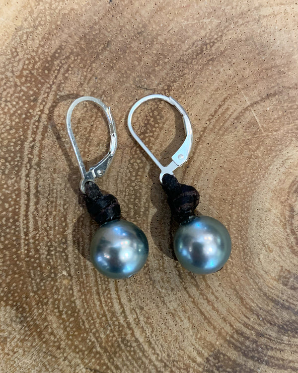 Tahitian Drop Pearl Earring Silver