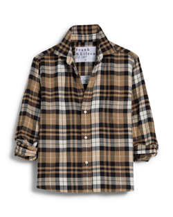 Silvio Untuckable Button-Up Shirt | Sand/Camel/Black Plaid