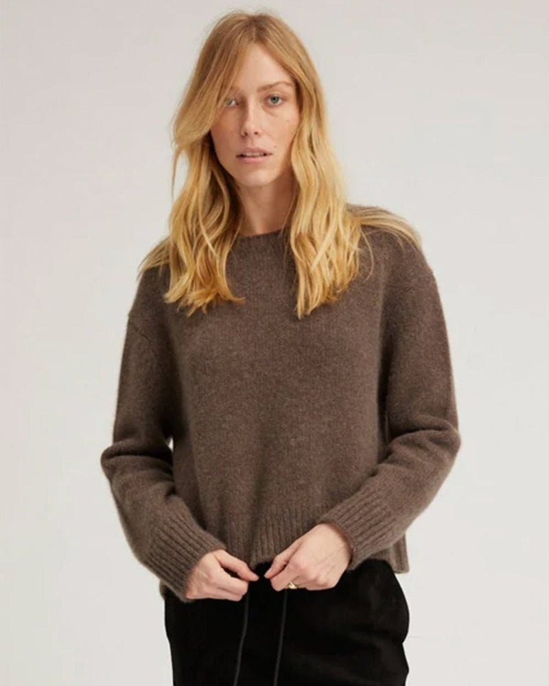 Heavy Cashmere Crew | Truffle