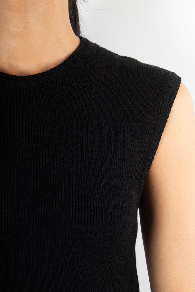 Knitted Muscle Tank | Black