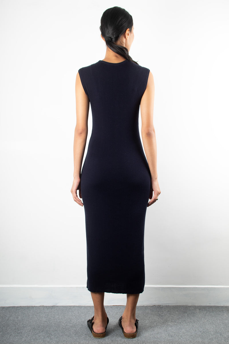 Knit Long Muscle Tank Dress | Dark Blue Well Heeled Knit Long Muscle Tank Dress | Dark Blue Well Heeled