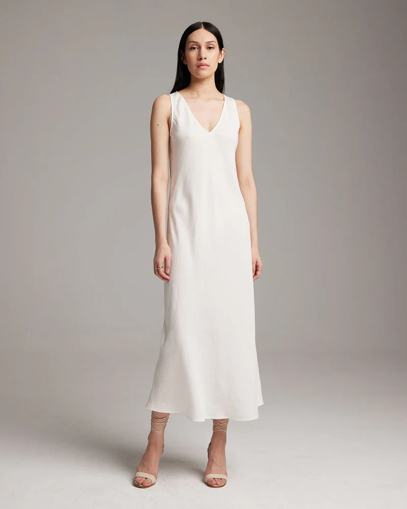 Deep V Dress | Ivory