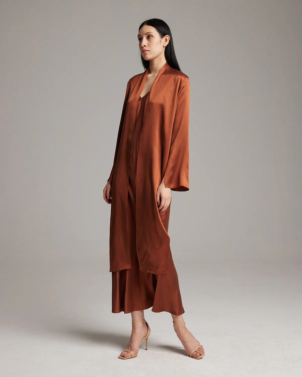 Silk Featherlight Wrap Blouse | Rust