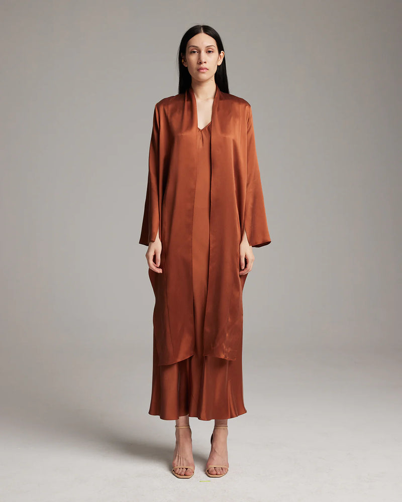 Silk Featherlight Wrap Blouse | Rust