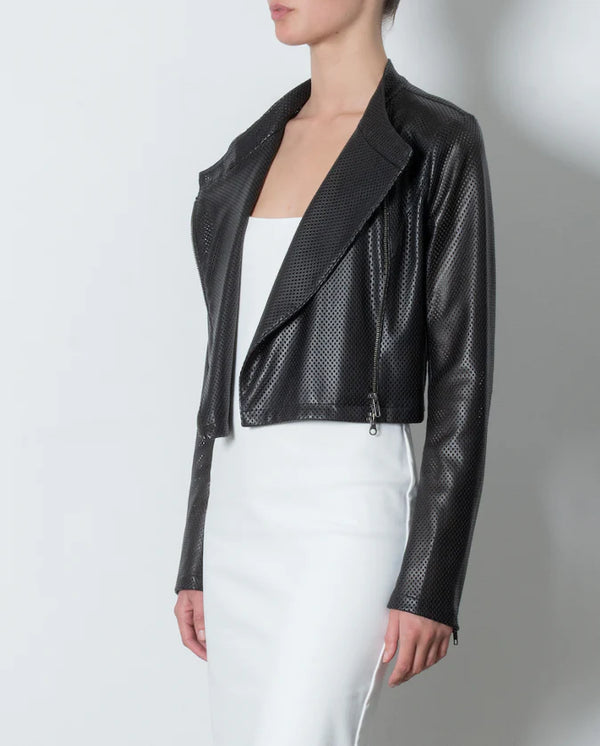 Trent Perforated Jacket | Black
