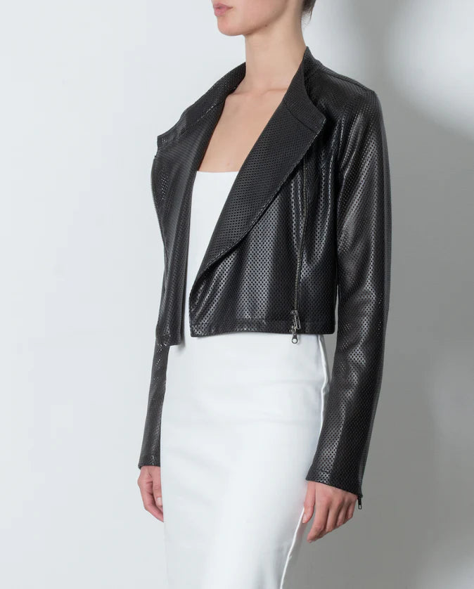 Trent Perforated Jacket | Black