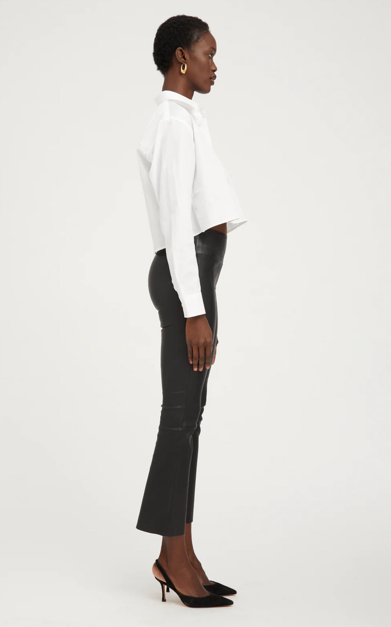 Ankle Flare Leather Legging | Black