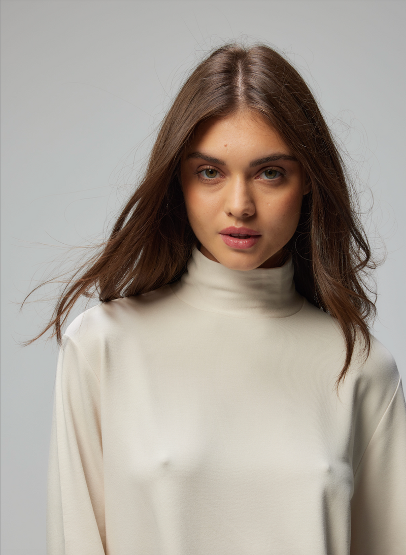 Soft Touch Long Sleeve Mock Neck | Cream