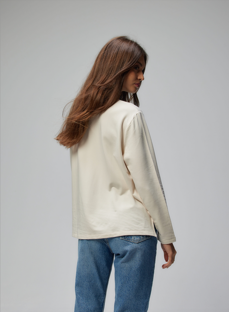 Soft Touch Long Sleeve Mock Neck | Cream