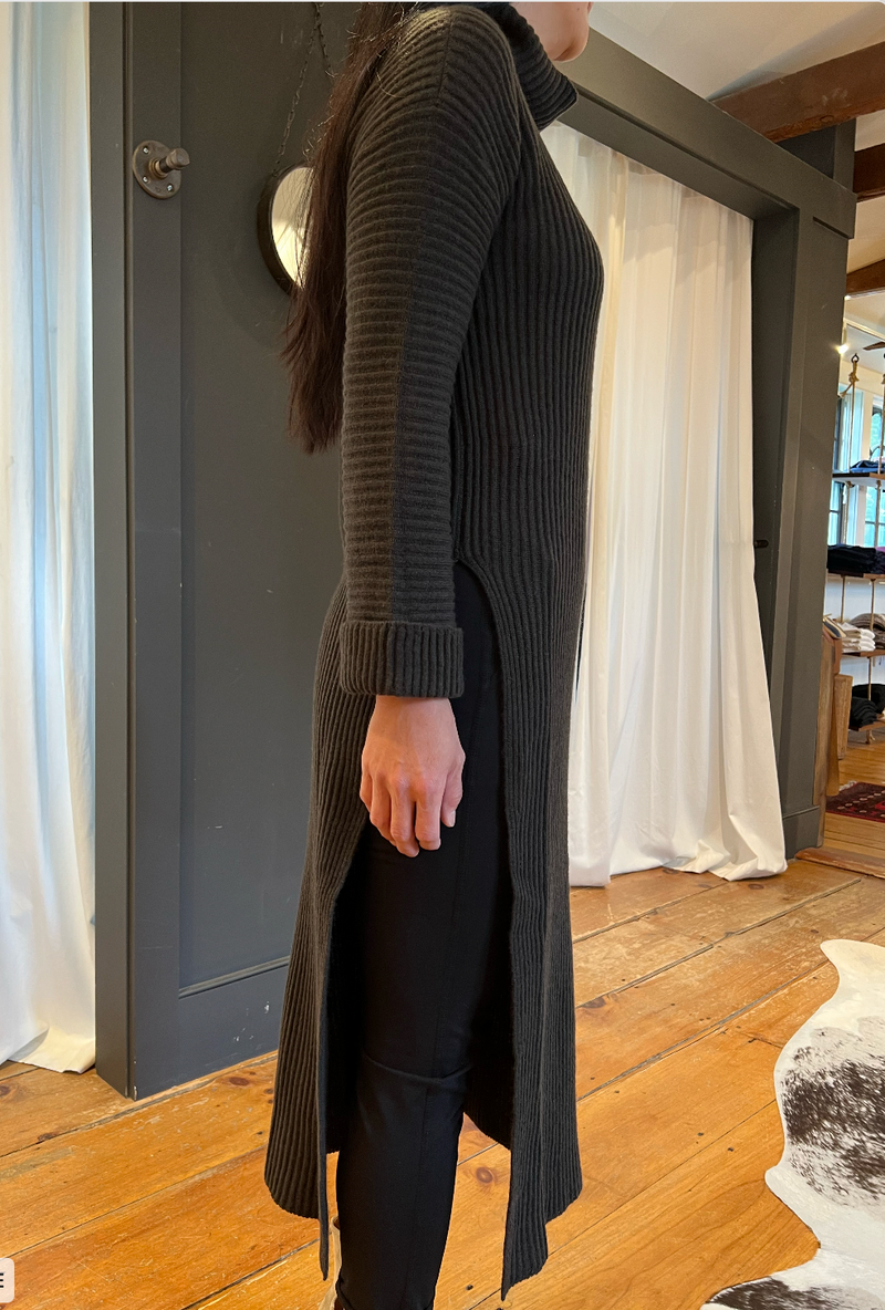 Cashmere Turtleneck Midi Dress | Dark Forest