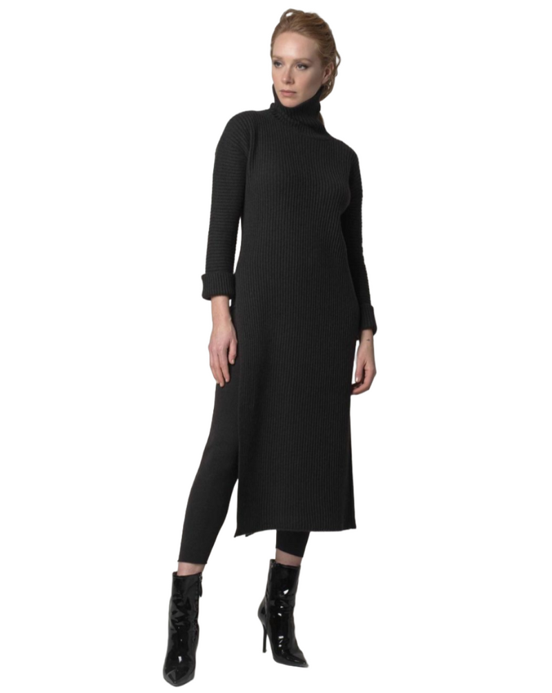 Cashmere Turtleneck Midi Dress | Dark Forest