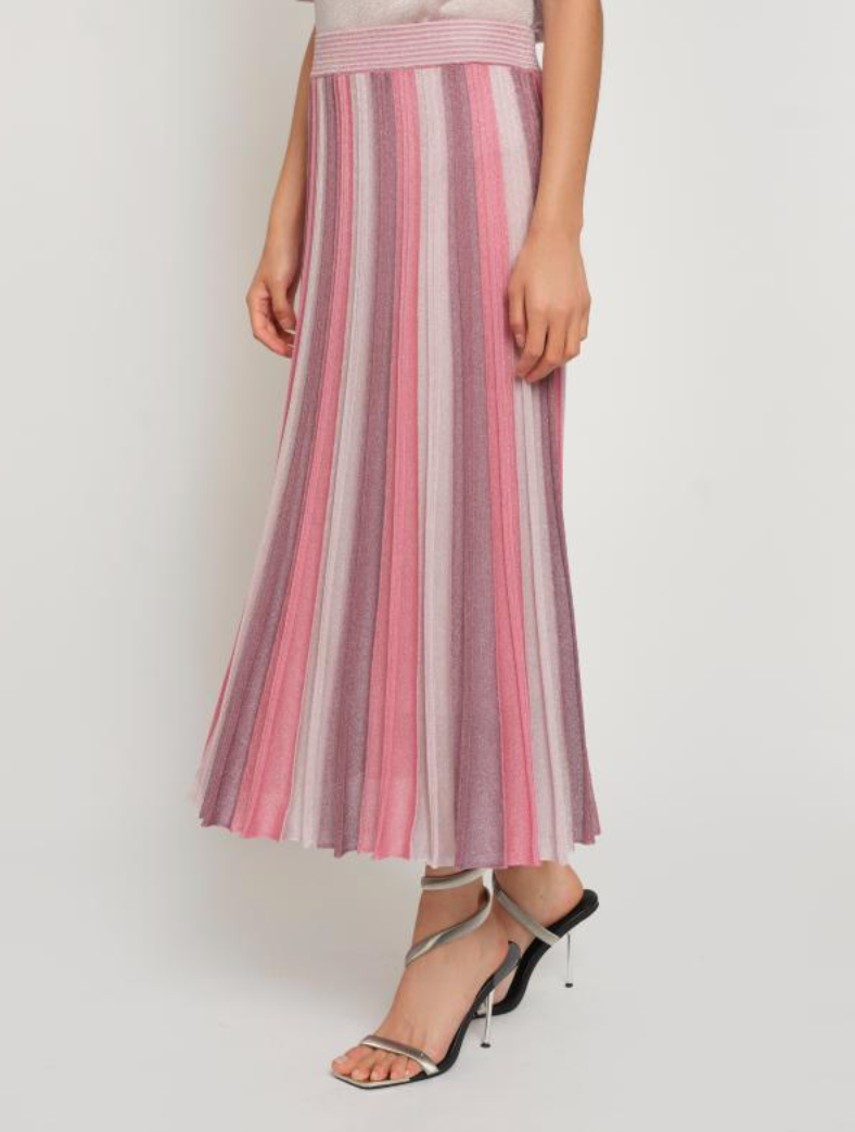 Gala Long Pleated Skirt | Pink Lilac