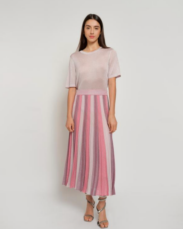 Gala Long Pleated Skirt | Pink Lilac