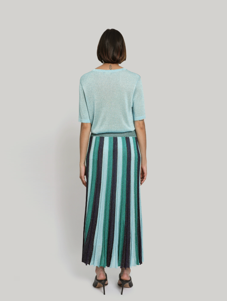 Gala Long Pleated Skirt | Blue Turquoise