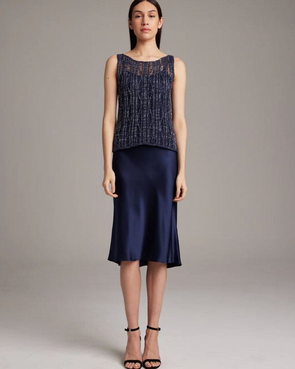 Lace Knit Tank | Midnight