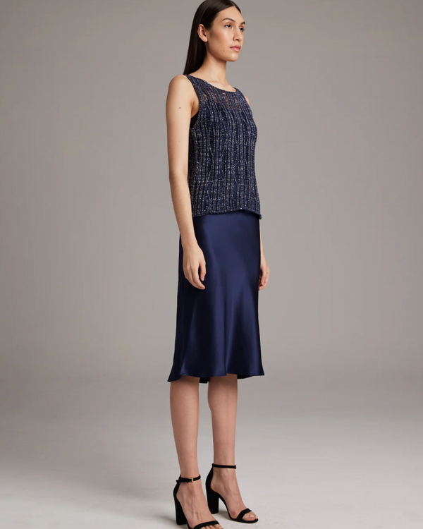 Lace Knit Tank | Midnight
