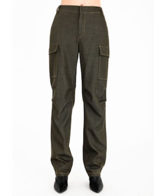 Camden Eco Twill Denim Cargo Trouser | Kelp