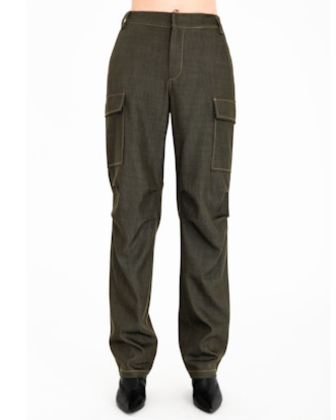 Camden Eco Twill Denim Cargo Trouser | Kelp