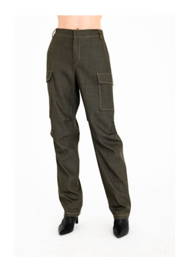 Camden Eco Twill Denim Cargo Trouser | Kelp