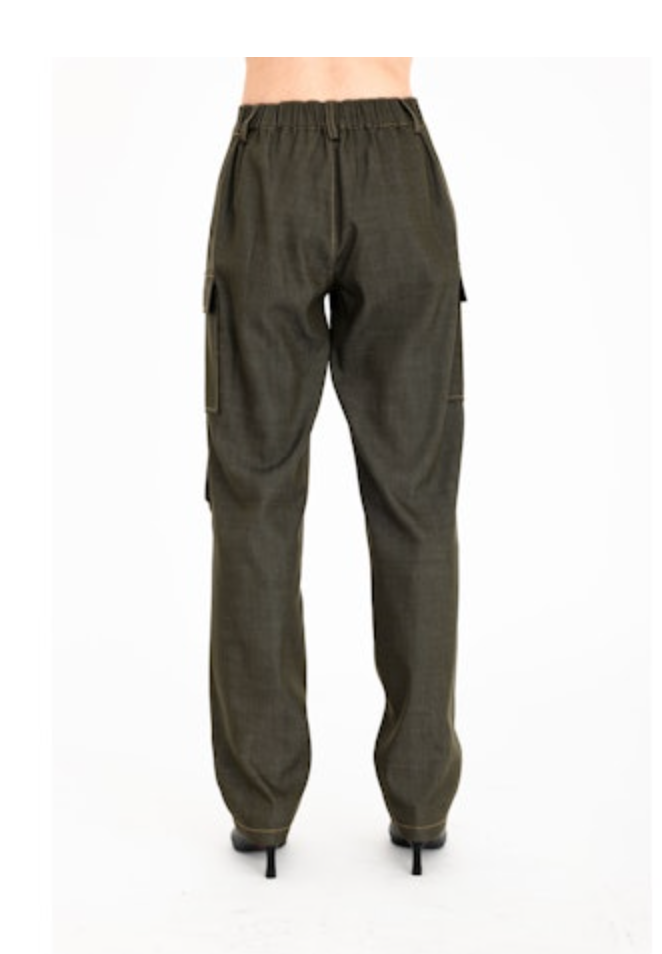 Camden Eco Twill Denim Cargo Trouser | Kelp