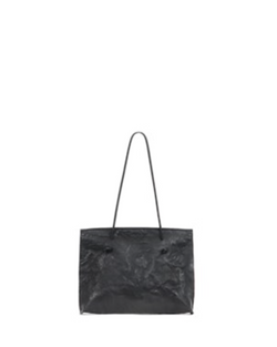 Slim Shoulder Bag | Black Embossed Gator Hair On Calf