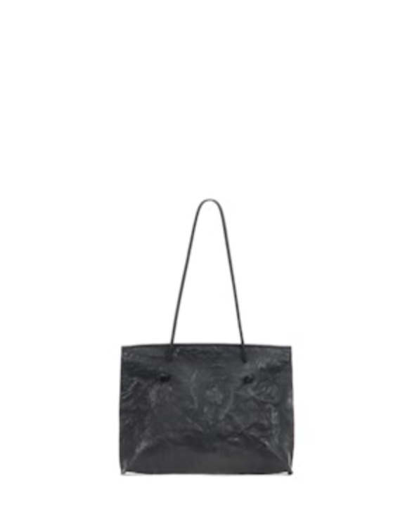 Slim Shoulder Bag | Black Embossed Gator Hair On Calf