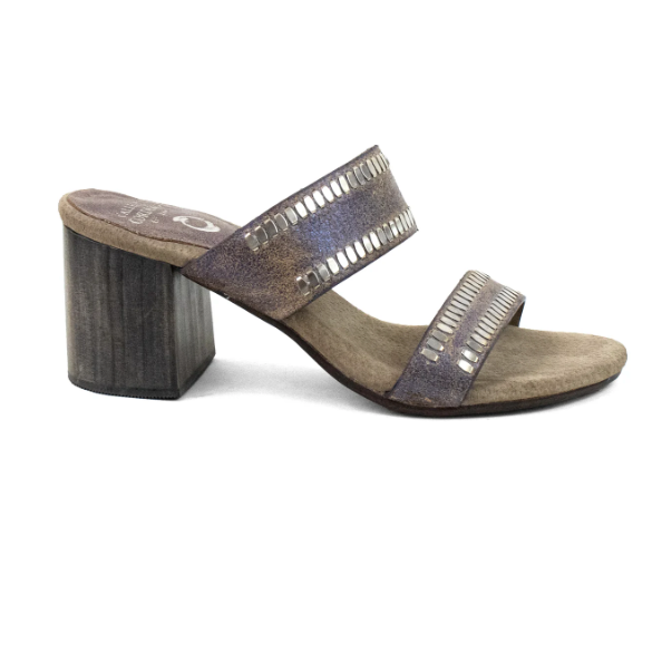 Adella 50 Heel | Blue Pearl Cracked w/Nickel Art