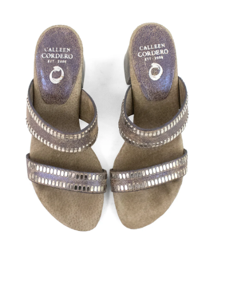 Adella 50 Heel | Blue Pearl Cracked w/Nickel Art