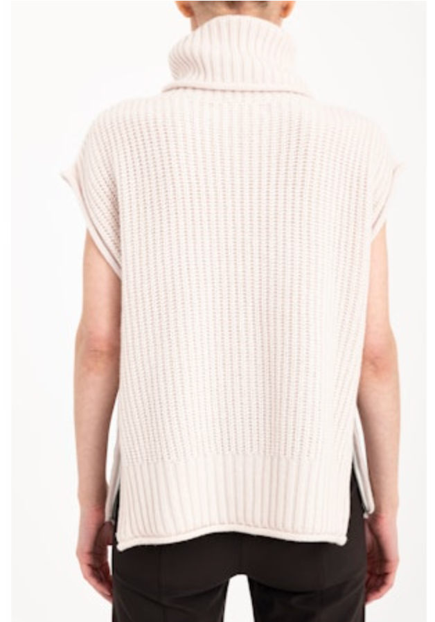 Carmel Cashmere Blend  Turtleneck Vest | Oyster