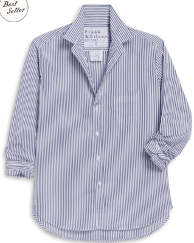 Eileen | White Navy Stripe