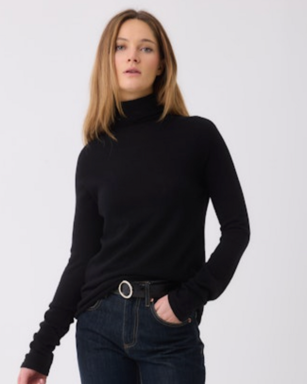 Cashmere L/S Turtleneck | Noir