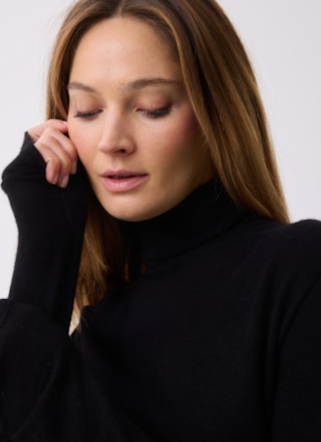 Cashmere L/S Turtleneck | Noir