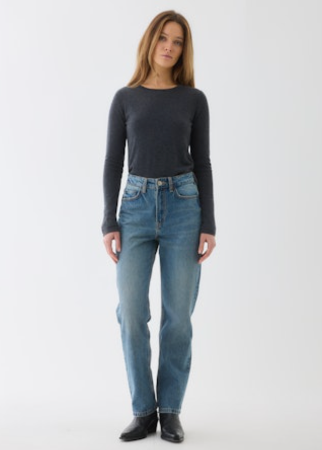 Extrafine Double Layer Cashmere L/S Crewneck | Milk