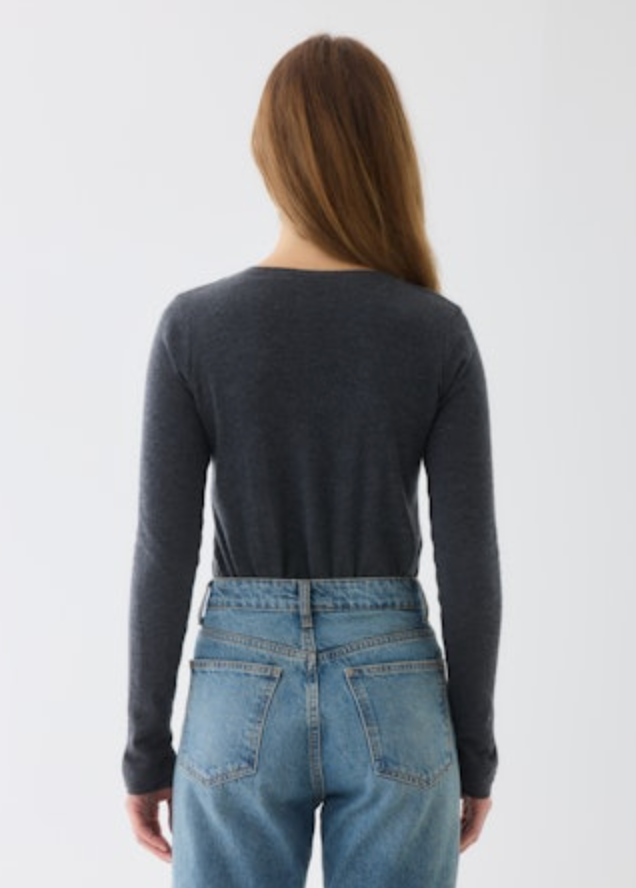 Extrafine Double Layer Cashmere L/S Crewneck | Milk
