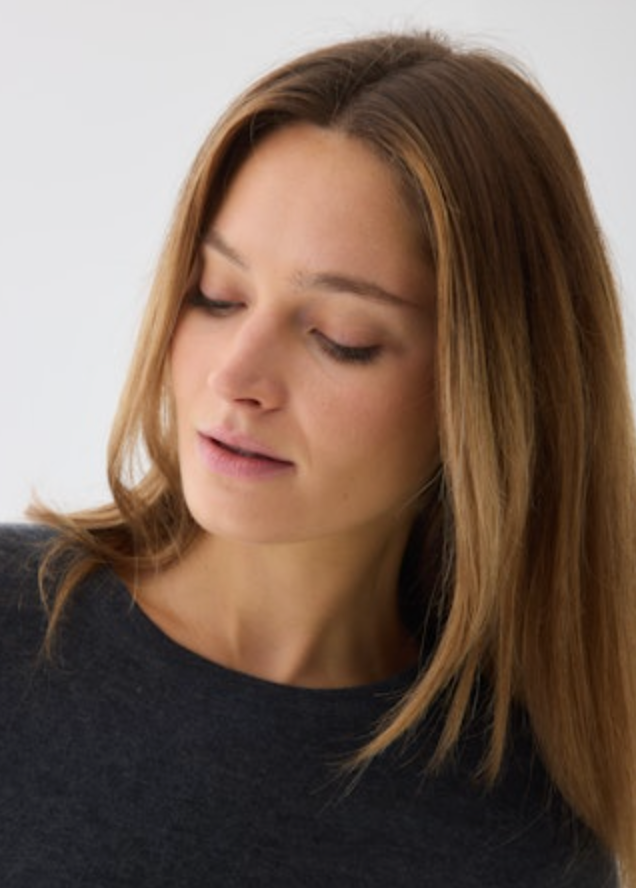 Extrafine Double Layer Cashmere L/S Crewneck | Milk