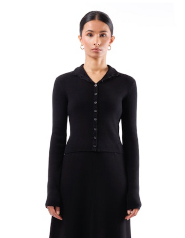 Shrunken Mock Turtleneck | Nero